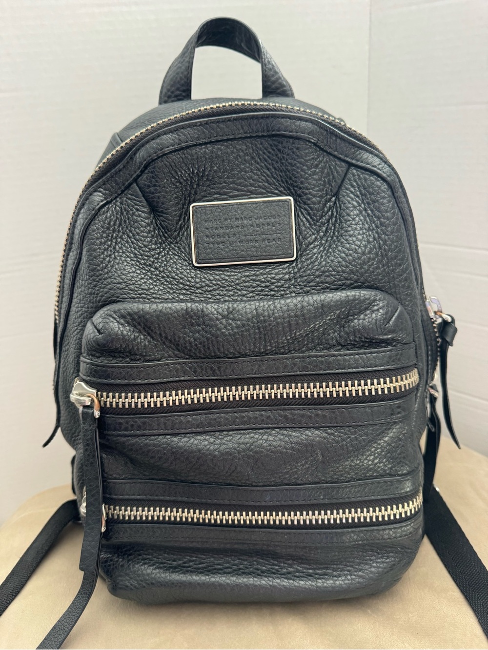 Marc by Marc Jacobs Black Pebbled Leather Mini Backpack